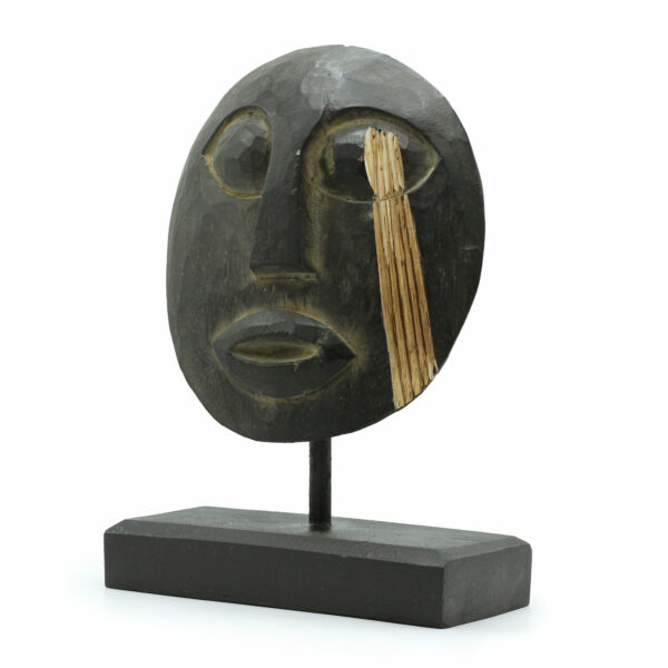 Timor törzsi dekoratív maszk - Fekete 27x20 cm-3