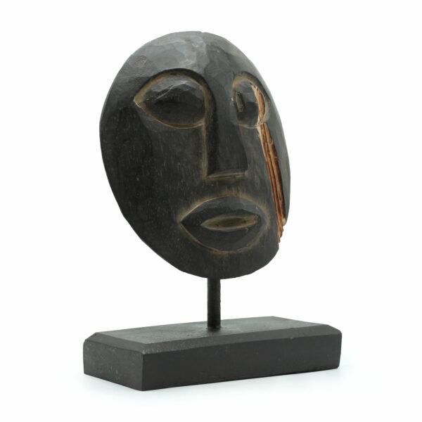 Timor törzsi dekoratív maszk - Fekete 27x20 cm-4